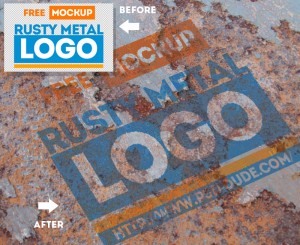 Free Mockup – Rusty Metal Logo