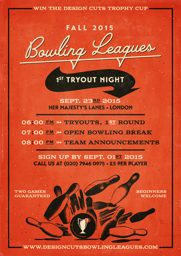 Tutorial – Retro Bowling Party Poster