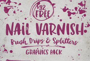 Free Graphics | 42 Nail Varnish Brush Drips Splatters