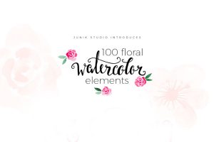 Free Elements | 100 Floral Watercolor