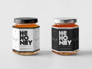 Free Mockup | Labels on Jam/Honey Jars