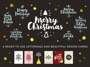 Free Vectors | Christmas Lettering & Card