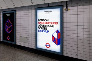 Free Mockup | London Underground Advertising Screen