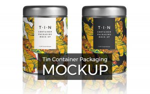 Free Mockup | Tin Container Packaging