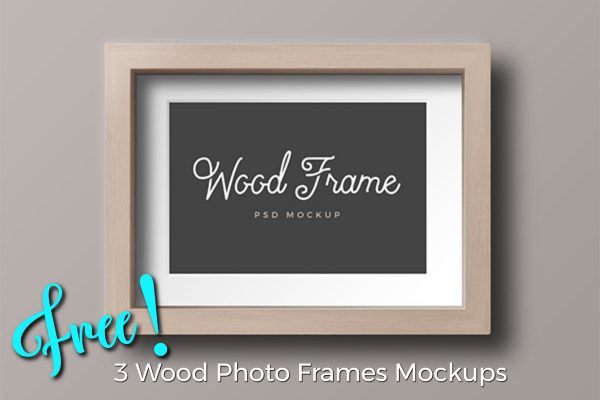 Free Mockup | Wood Photo Frames