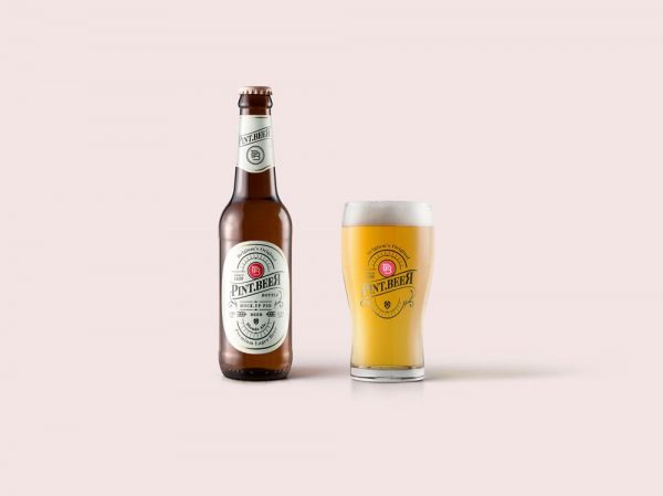 Free Mockup | Beer Bottle and Glass