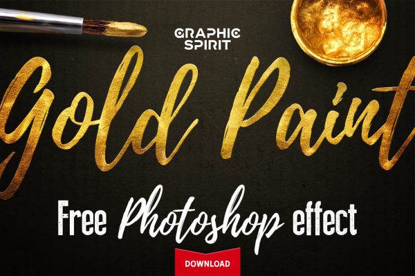 Free Layer Style • Gold Paint Photoshop Effect