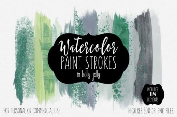 Free Graphics • 18 Watercolor Brush Strokes
