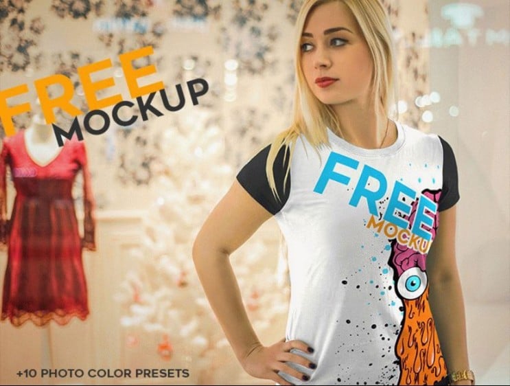 Download Free Mockups • Women T-Shirt | Commercial Use Fonts ...