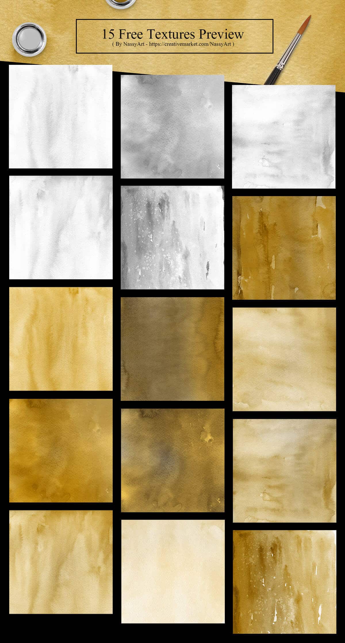 15 Free Gold Silver Watercolor Textures