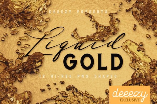 Free Textures • Liquid Gold Shapes