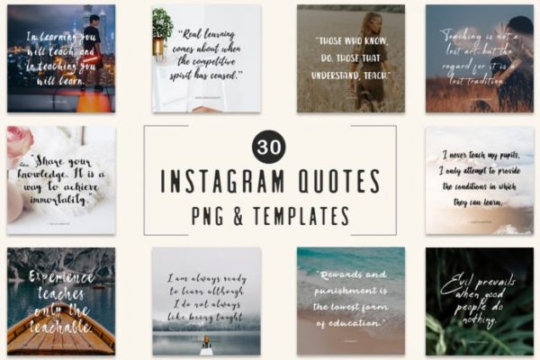 Free Templates • 30 Instagram Quotes
