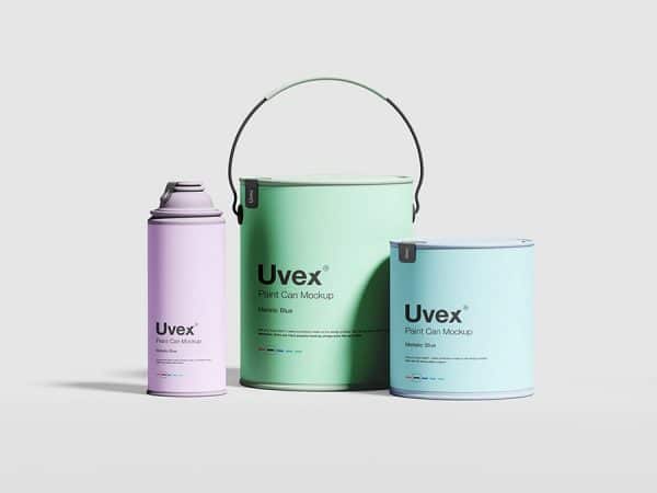 Free Mockup • Paint Tins & Spray Can