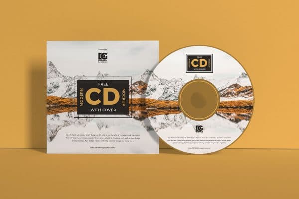 Free Mockup – CD with Cover