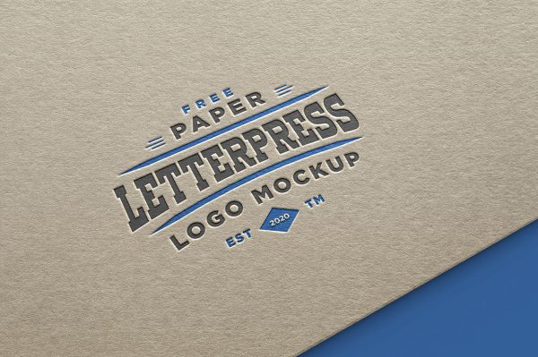 Free Mockup – Paper Letterpress Logo