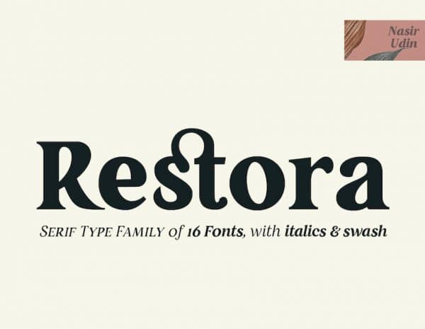 Free Font Family – Restora Serif