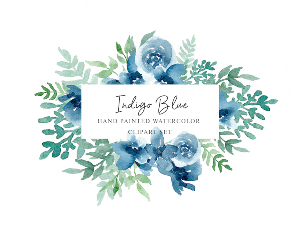 Free Graphics – Indigo Blue Floral