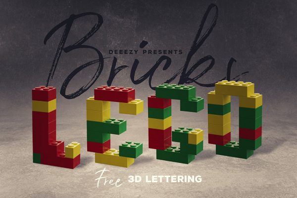  Free Lettering 3D Toy Bricks 