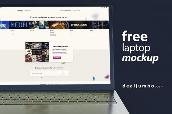 Free Mockup – Open Laptop
