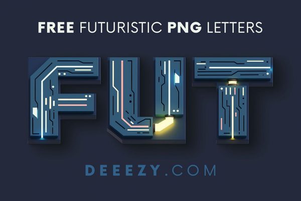 Free Alphas Futuristico 3D Lettering