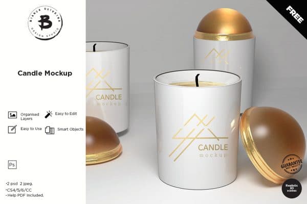 Free Mockup – Candle Packaging