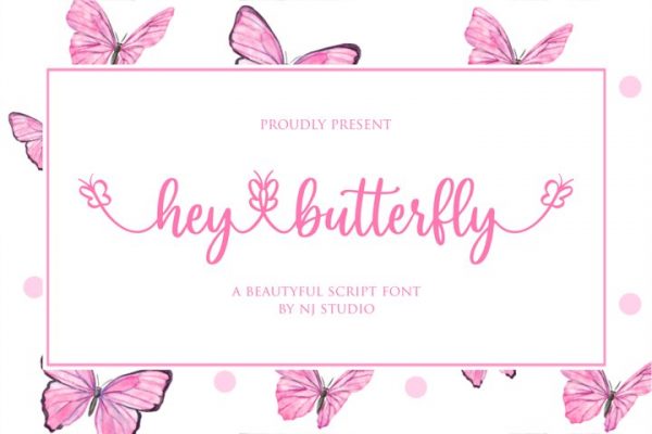 Hey Butterfly Script Font - Free download with extended license