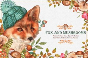 Free Graphics – Fox & Mushrooms Set