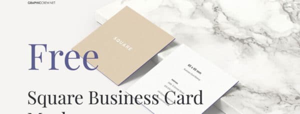 Free Mockup – Square Business Cards