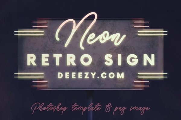 Free Template – Neon Retro Sign