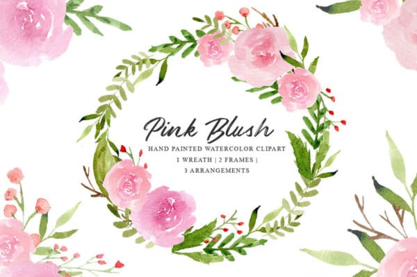 Free Graphics – Pink Blush Watercolor Set