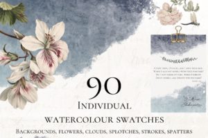 Free Graphics – 90 Watercolor Swatches