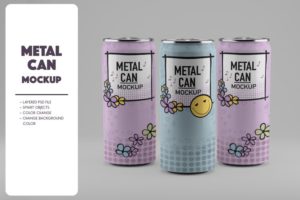 Free Mockups – Metal Drink Cans 