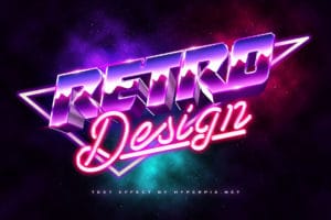 Free 3D Neon Text 80s Effect