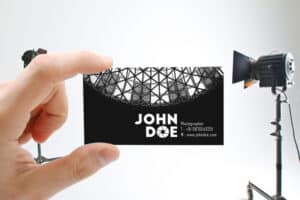 Free Mockup – Hand holding Business Card
