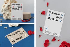 Free Mockup – Card with Red Flower