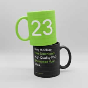 Free Mockup – Two Ceramic Mugs