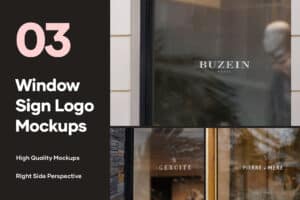 Free Mockups – 3 Window Signs